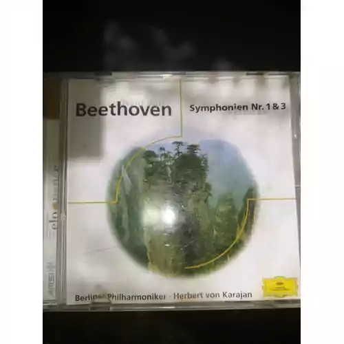 Płyta kompaktowa muzyka Ludwig van Beethoven Symphony nr.1 &amp; 3 Eroica CD widok z przodu.