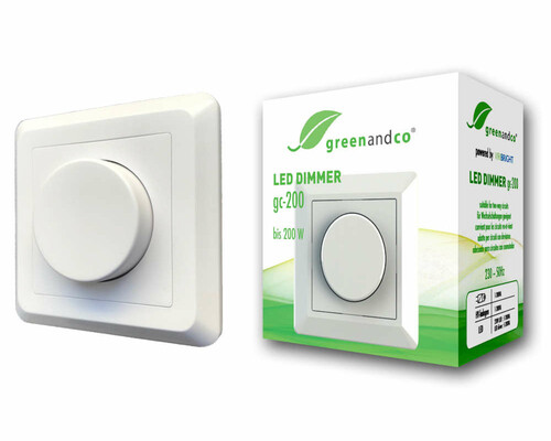 Podtynkowy 2-drożny ściemniacz LED greenandco GC-200 1-200 W widok z przodu
