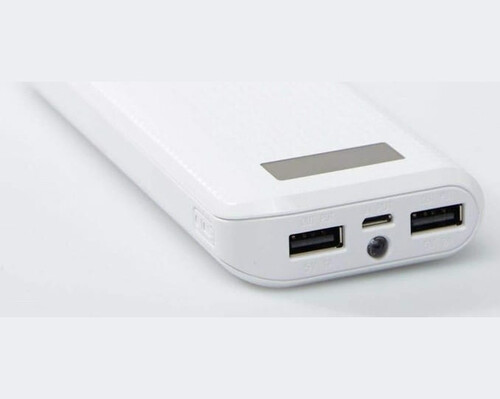Powerbank Remax proda 20000mah 2 porty USB LED biały widok z boku
