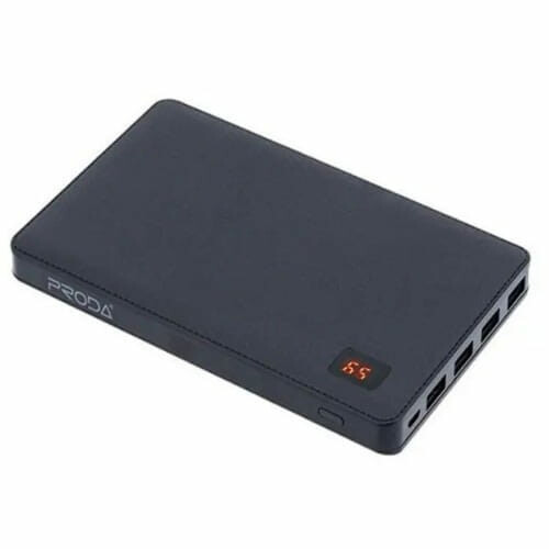 Powerbank Remax proda 30000mah 4 porty USB czarny widok z przodu