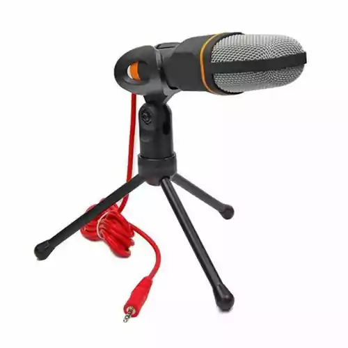Profesjonalny mikrofon studyjny Sound Studio Microphone SF-666 ze statywem widok z kablem z przodu 