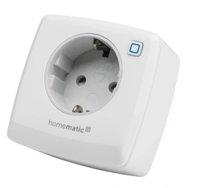 Programator czasowy inteligentne gniazdko Homematic eQ-3 widok z przodu.
