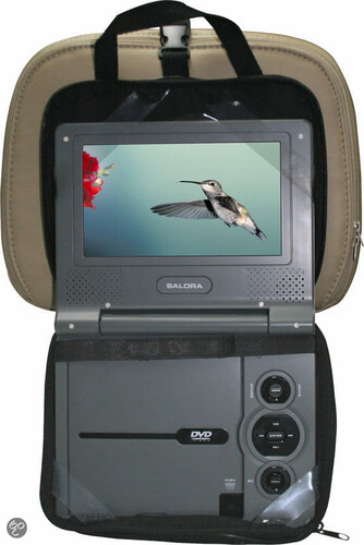 Przenośny odtwarzacz DVD Salora 12V/220V USB/SD widok w zagłówku