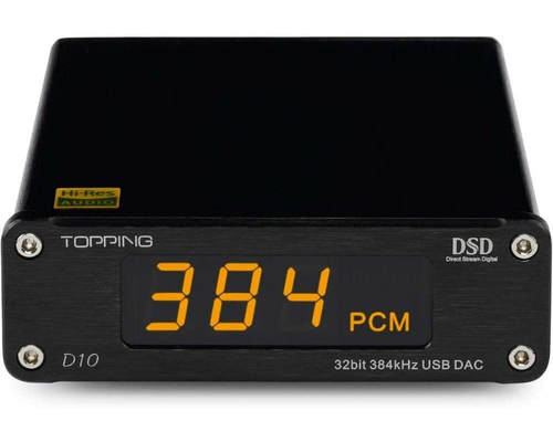 Przetwornik cyfrowo-analogowy DAC USB Topping D10 widok z przodu
