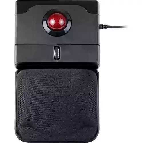 Przewodowa mysz Trackball Perixx PERIPRO-506 USB widok z podkładką