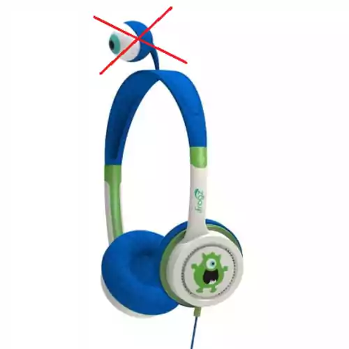 Przewodowe słuchawki nauszne dla dzieci Zagg iFrogz Little Rockerz widok z przodu