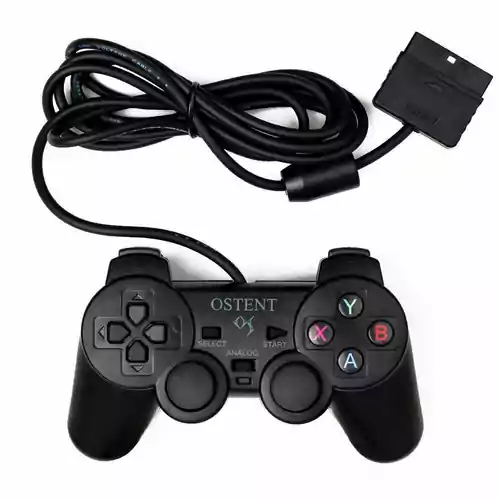 Przewodowy kontroler pad OSTENT do PS2 PS1 PS One PSX Dual Shock widok z przodu