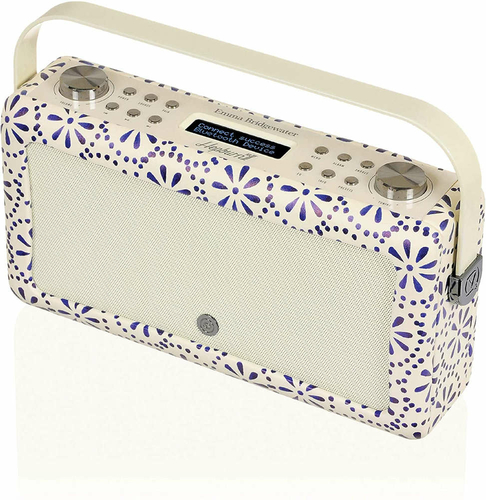 Radio cyfrowe budzik Hepburn Mk II 20W USB skóra Emma Bridgewater widok z boku