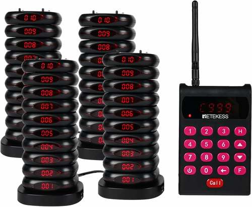 Retekess TD161 - system przywoławczy z 40 pagerami, zasięg 500 m