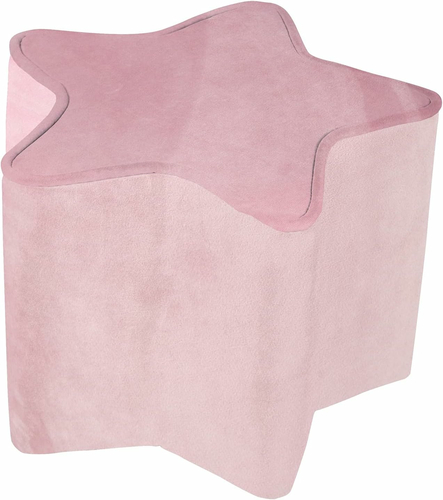 roba Lil Sofa pufa dziecięca gwiazda – różowy welur, wysokość 24 cm