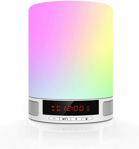 Romantyczne światło LED z głośnikiem LV600 bluetooth widok z przodu