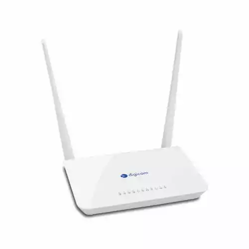 Router bezprzewodowy modem DigiCom 8E4570 300 Mb/s ADSL2 widok z przodu