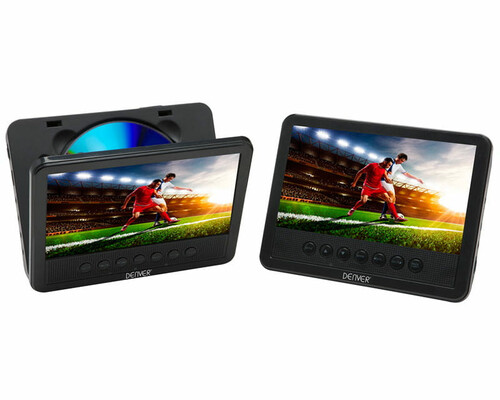 Samochodowy odtwarzacz DVD 7 cali LCD twinset USB widok z przodu
