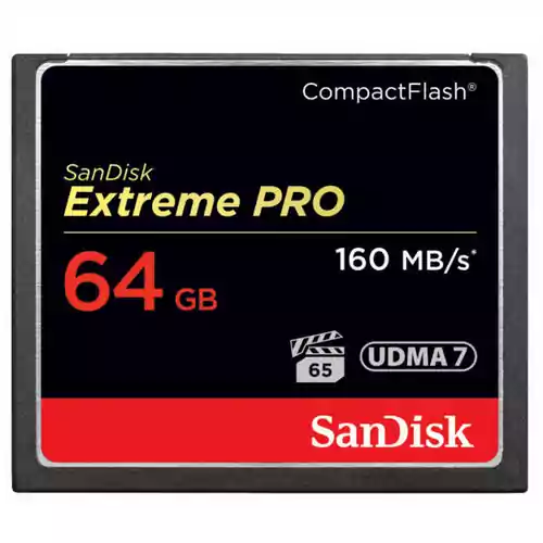 Sandisk extreme pro 64GB UDMA7 4K 160MB/s widok z przodu