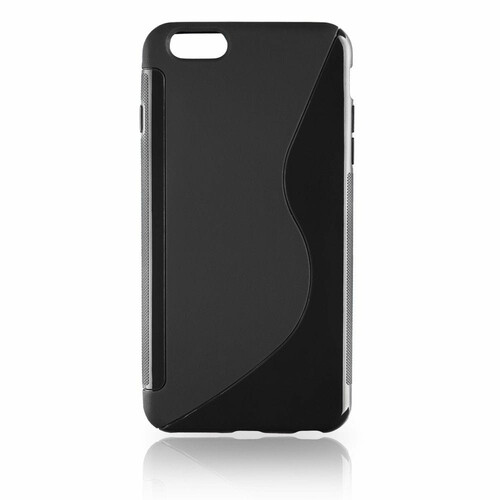 Silicone etui obudowa do iPhone 6 plus 6S plus kolor czarny widok z przodu