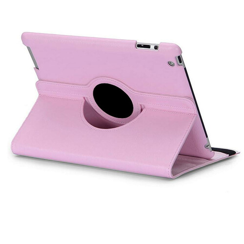 Skórzane obracane etui 360 do iPad 2 3 4 widok z tyłu kolor różowy