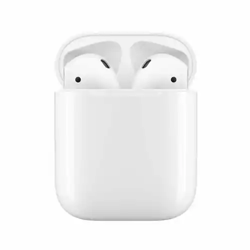 Słuchawki bezprzewodowe Apple iPhone AirPods widok z przodu 
