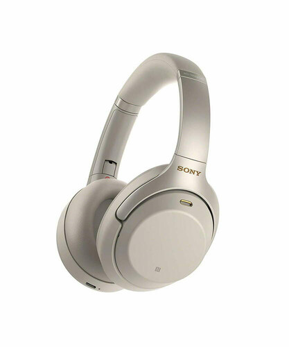 Słuchawki bezprzewodowe Sony WH-1000XM3 Srebrne widok z boku