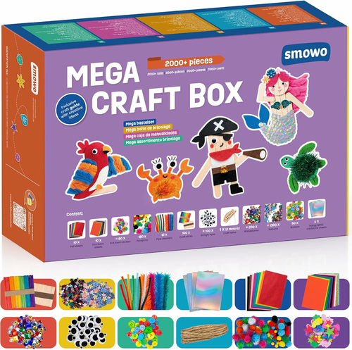 Smowo Mega Craft Box SMW-1200 – zestaw kreatywny do prac ręcznych, 2000+ elementów