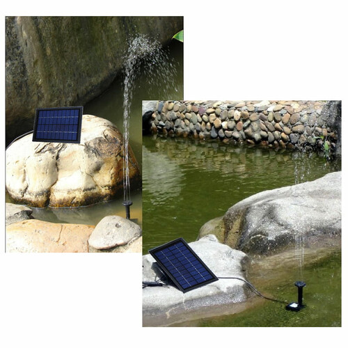 Solarna pompa fontannowa do oczka LED 5W 10V 200 L / H  widok zastosowania