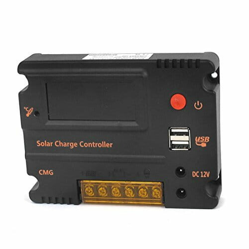 Solarny regulator ładowania baterii DealMux CMG-2420 20 A LCD widok z przodu