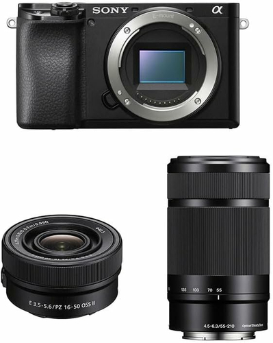 Sony Alpha 6100 + 16-50 mm + 55-210 mm – bezlusterkowiec APS-C 24,2 MP, czarny