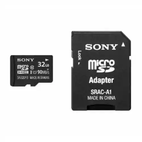 Sony MicroSDHC 32GB SR-32UYA 40MB/s UHS-I class 10 widok z przodu