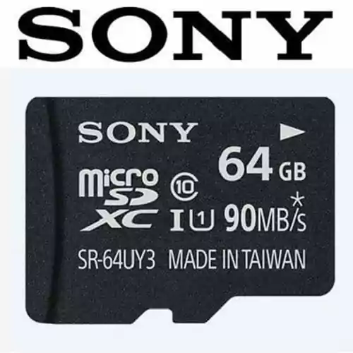 Sony MicroSDHC 64GB SR-64UYA 90MB/s UHS-I class 10 widok z przodu