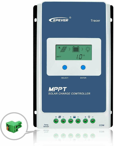 Sterownik solarny regulator ładowania MPPT EPEVER Tracer1210AN 10A widok z przodu