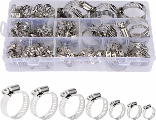 stonylab opaski zaciskowe ślimakowe 6–38 mm – 60 szt., stal nierdzewna 304