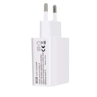 Super szybka ładowarka USB Elephone APS-KI015WE-G biała widok z boku