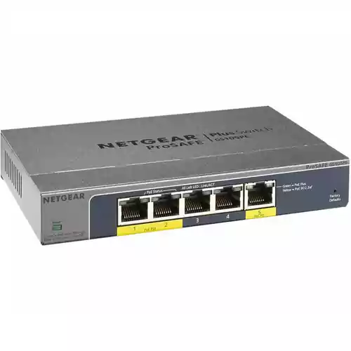 Switch Netgear ProSafe Plus GS105PE 5-portów SMART widok z przodu