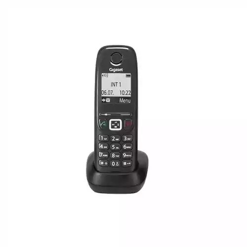 Telefon bezprzewodowy stacjonarny Gigaset A415A widok z przodu.