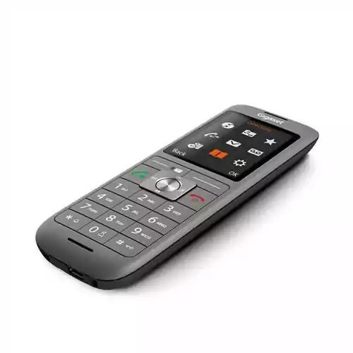 Telefon bezprzewodowy stacjonarny Gigaset CL660H bez klapki widok z przodu
