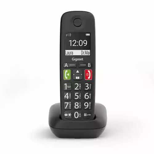 Telefon bezprzewodowy stacjonarny Gigaset E290H widok z przodu
