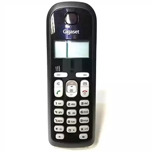 Telefon stacjonarny Siemens Gigaset AS300 czarny widok z przodu.