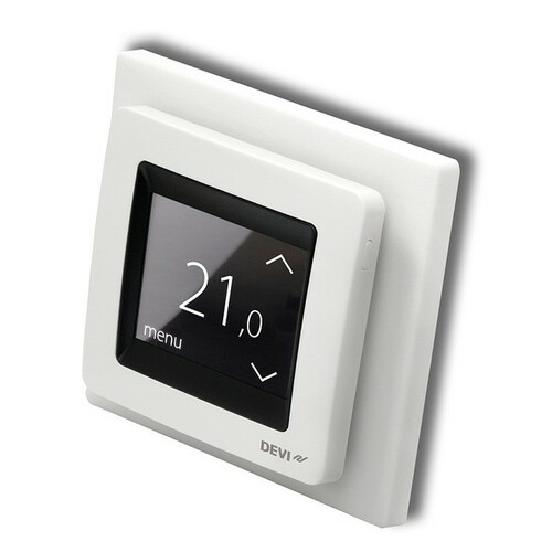 Termoregulator termostat DEVI DEVIreg Touch 140F1064 biały widok z prawej strony