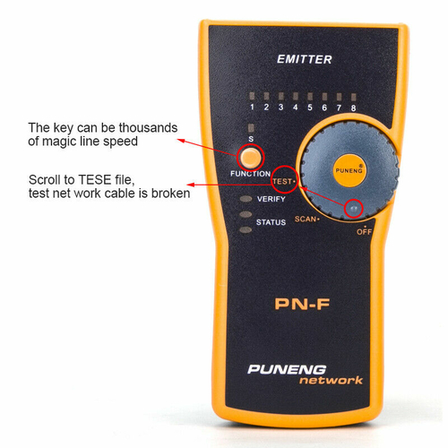 Tester kabli sieciowych PUNENG PN-F Wire Tracker widok z przodu.
