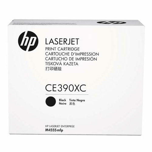 Toner do drukarek HP LaserJet M4555 o zwiększonej wydajności CE390XC czarny widok z boku