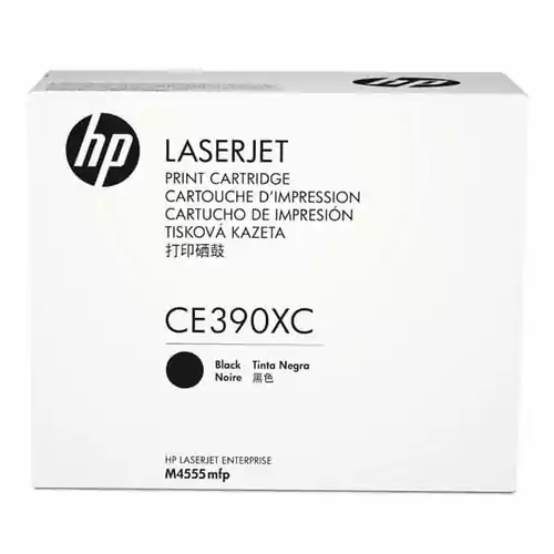Toner do drukarek HP LaserJet M4555 o zwiększonej wydajności CE390XC czarny widok z boku
