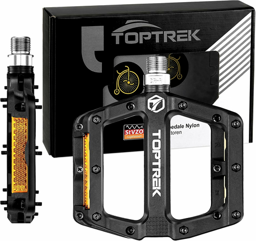 toptrek Pedały platformowe nylonowe 9/16 – z odblaskami, para