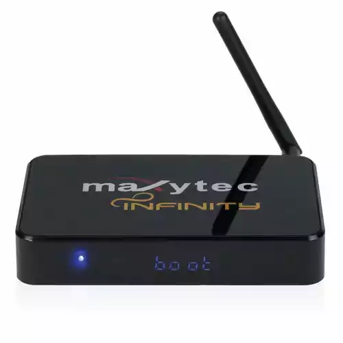 Tuner Smart Box IPTV Maxytec Infinity 4K PVR 5G Android 7.1 widok z przodu