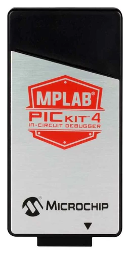 Układowy debuger/programator MicroChip MPLAB PICkit 4 układy PIC/dsPIC PG164140 widok z przodu.