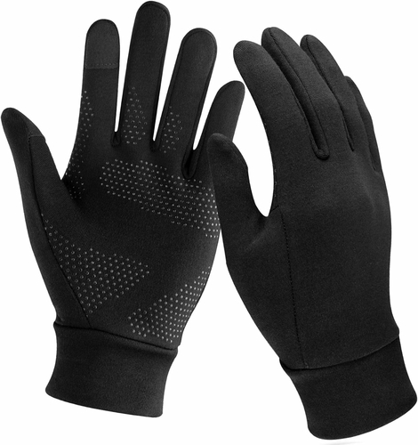 Unigear Rękawiczki do biegania zimowe – dotykowe, wiatroodporne, czarne