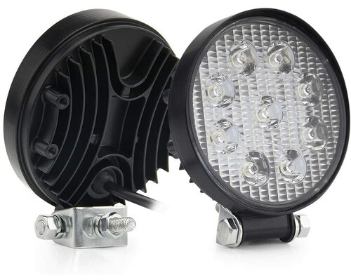 Uniwersalna lampa robocza reflektor 9 LED 27W Off Road widok z przodu