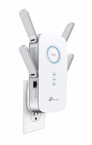 Uniwersalny wzmacniacz sieci WiFi TP-Link AC2600 RE650 5GHz widok z kontaktem