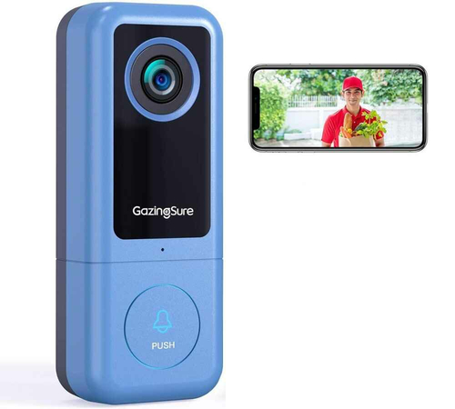 Wideodomofon domofon dzwonek do drzwi GazingSure Bell J5 2K IP65 widok z przodu.