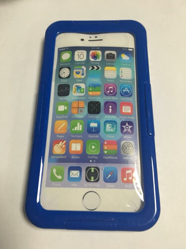 Wodoszczelne i wodoodporne etui do iPhone 6 niebieskie widok z przodu