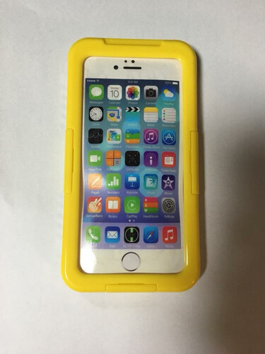 Wodoszczelne i wodoodporne etui do iPhone 6S żółty widok z przodu