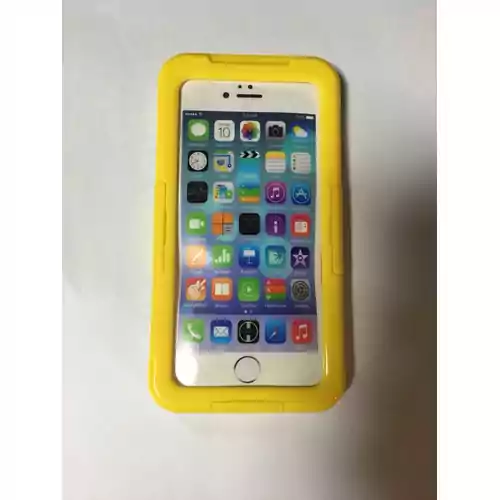Wodoszczelne i wodoodporne etui do iPhone 6S żółty widok z przodu